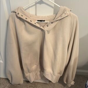 Papermoon Cream Snap-Button Hoodie